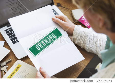 Granted Certified Mark Result Selection Status Concept Granted Certified Mark Result Selection Status Concept 25496064