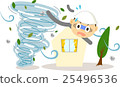 Disaster prevention boys tornado and houses and trees 25496536