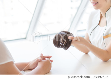 年輕的女士，頭髮護理諮詢 25497596