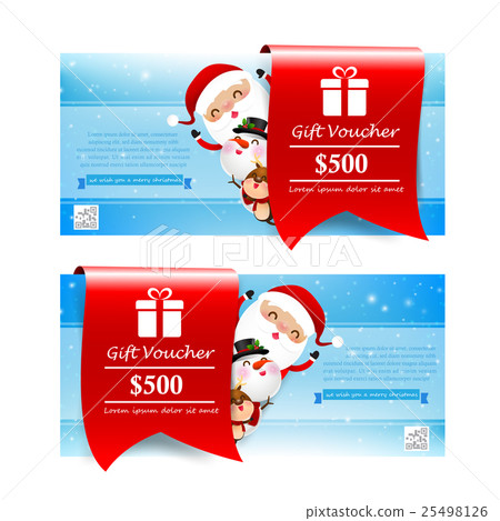 Collection of christmas gift voucher tag banner 25498126