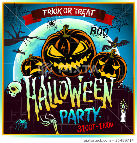 Happy Halloween Poster. Vector illustration. Happy Halloween Poster. Vector illustration. 25499714