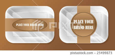 Vector empty white styrofoam plastic food tray 25499873