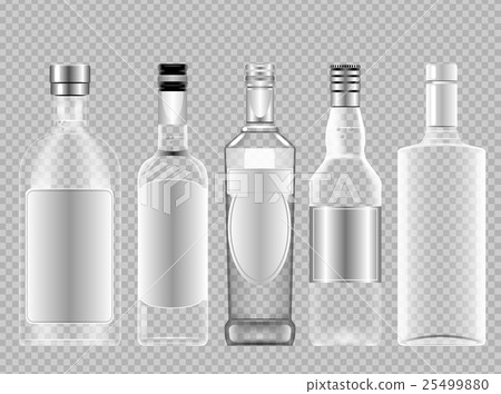 Vector set of transparent glass vodka alcohol Vector set of transparent glass vodka alcohol 25499880
