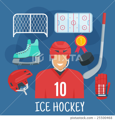 Ice hockey symbol for winter sports games design 25500468