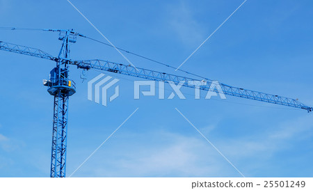 large construction crane machine with blue sky large construction crane machine with blue sky 25501249