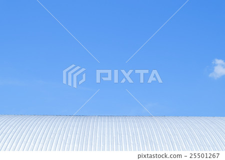 roof of metal sheet building with clear blue sky roof of metal sheet building with clear blue sky 25501267