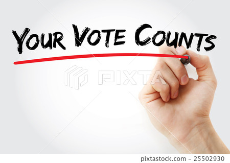 Hand writing Your Vote Counts with marker 25502930