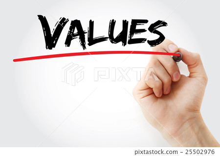 Hand writing Values with marker 25502976