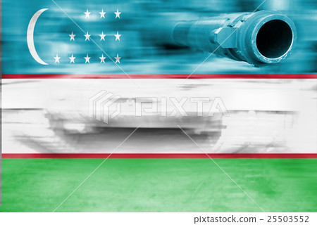 motion blur tank with Uzbekistan flag 25503552