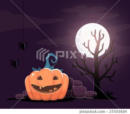 Vector halloween illustration decorative pumpkin 25503684