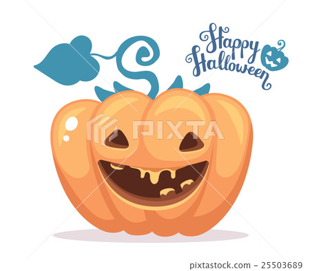 Vector halloween illustration of orange pumpkin 25503689