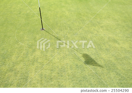 Turf core aeration on green golf. 25504290