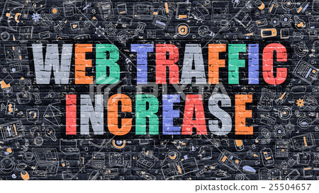 Web Traffic Increase in Multicolor. Doodle Design. Web Traffic Increase in Multicolor. Doodle Design. 25504657