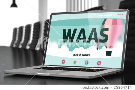 Laptop Screen with Waas Concept. 3D. 25504714