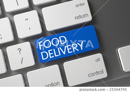 Food Delivery Button. 3D. Food Delivery Button. 3D. 25504745