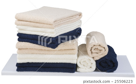 ream of terry towels isolated on white background 25506223