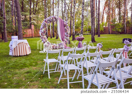 Beautiful wedding set up. ceremony place in the Beautiful wedding set up. ceremony place in the 25506434