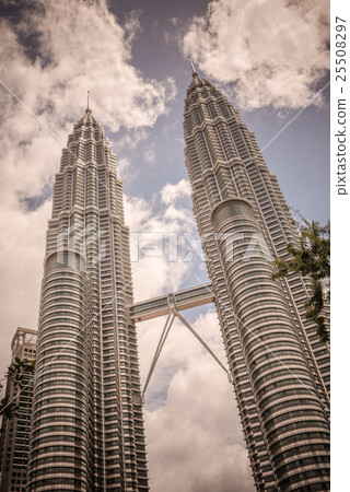 Retro style image of Twin Towers in Kuala Lumpur 25508297