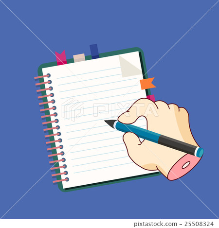 notebook and hand holding pencil notebook and hand holding pencil 25508324