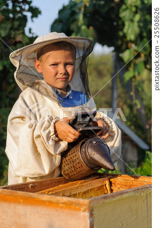 beekeeper portrait of a young boy who works in the 25508626