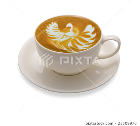 Latte art , coffee isolated on white background 25509976