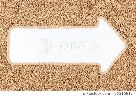Arrow made of rope and rye with a background Arrow made of rope and rye with a background 25510612