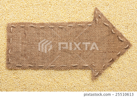 Pointer of burlap with place for your text Pointer of burlap with place for your text 25510613