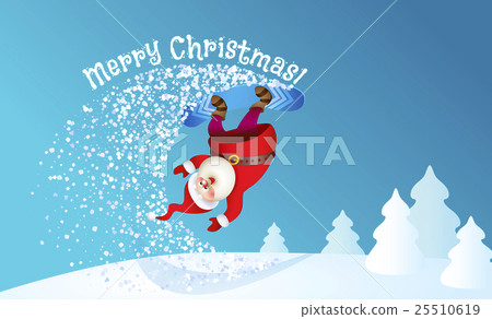 Santa snowboarding with Reindeer Santa snowboarding with Reindeer 25510619