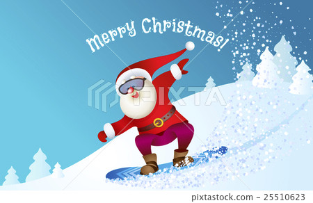 Santa snowboarding with Reindeer Santa snowboarding with Reindeer 25510623