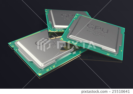 3d illustration CPU chip, central processor unit 3d illustration CPU chip, central processor unit 25510641