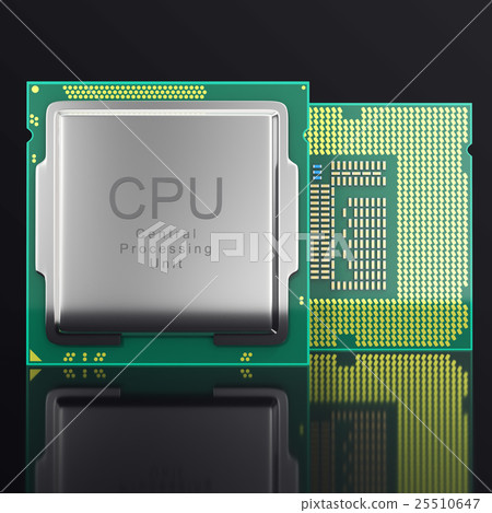 3d illustration modern multicore CPU on black 3d illustration modern multicore CPU on black 25510647