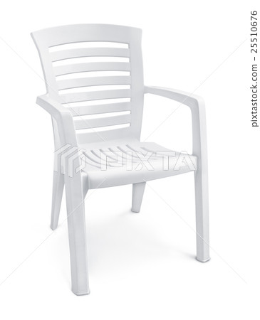 Empty white plastic chair 25510676