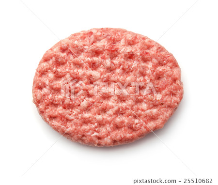 Top view of fresh raw burger patty Top view of fresh raw burger patty 25510682