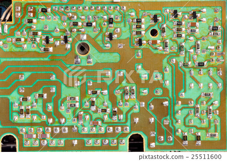 Integrated circuit,chip, cir,Green PCB close-up  25511600