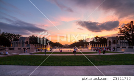 Landmark World War II Memorial fountains 25511753