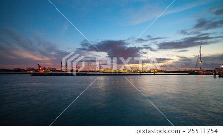 Shipping port with cranes and shipyard in Miami 25511754