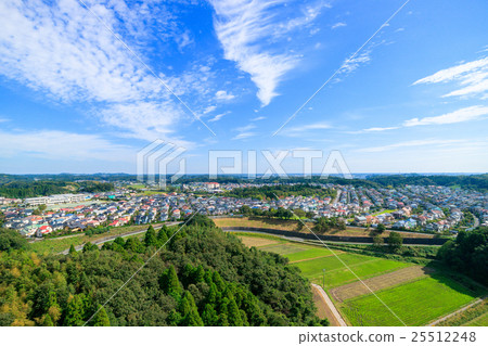 Aerial view of Mobara city suburbs 25512248