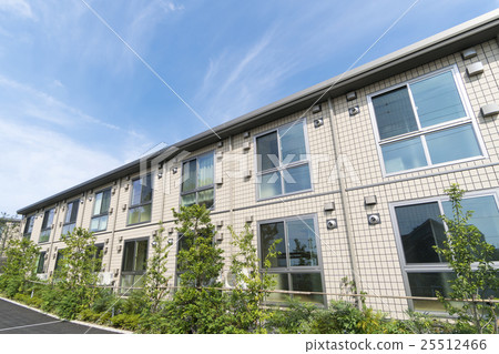 住宅公寓設施宿舍出租住宅圖像藍天種植綠色 25512466