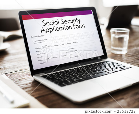 Social Security Application Form Insurance Pension Concept Social Security Application Form Insurance Pension Concept 25512722