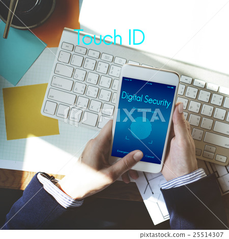 Touch ID Access Cyber Digital Security Graphic Concept Touch ID Access Cyber Digital Security Graphic Concept 25514307