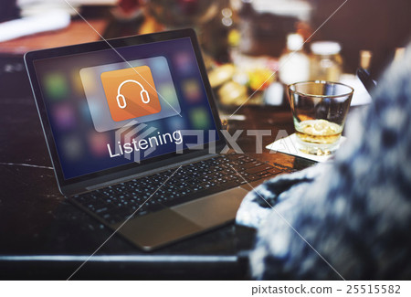 Digital Music Streaming Multimedia Entertainment Online Concept Digital Music Streaming Multimedia Entertainment Online Concept 25515582