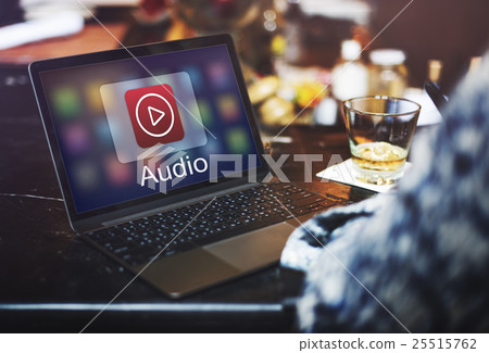 Digital Music Streaming Multimedia Entertainment Online Concept Digital Music Streaming Multimedia Entertainment Online Concept 25515762