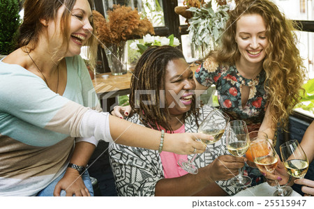 Diversity Women Group Hanging Eating Together Concept 25515947