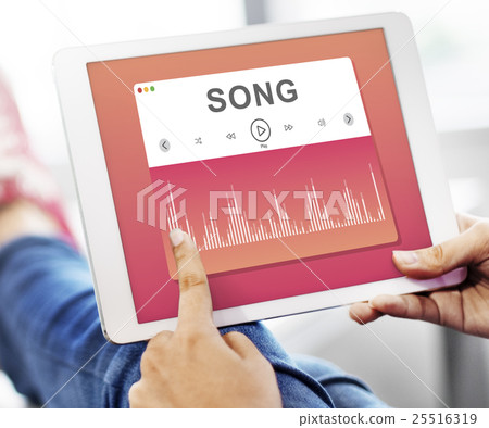 Selecting Music Relaxing Tune Concept 25516319