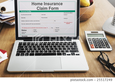 Home Insurance Claim Form Document Refund Concept Home Insurance Claim Form Document Refund Concept 25517249