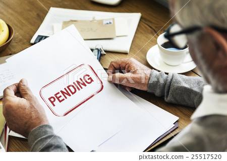 Pending Imported Purchase Business Concept 25517520