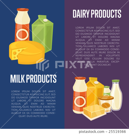 Dairy products vertical flyers with space for text 25519366