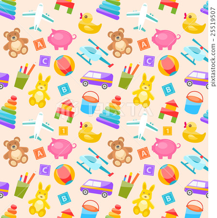 Seamless Pattern with Colorful Children Toys 25519507