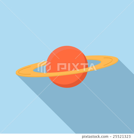 Planet Saturn icon, flat style Planet Saturn icon, flat style 25521323