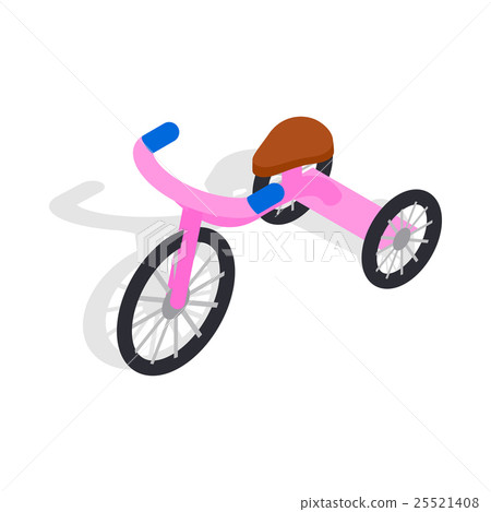 Pink tricycle icon, isometric 3d style 25521408